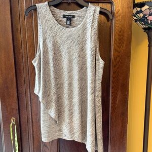 White House Black Market Gray Spacedye Sleeveless Tunic Top